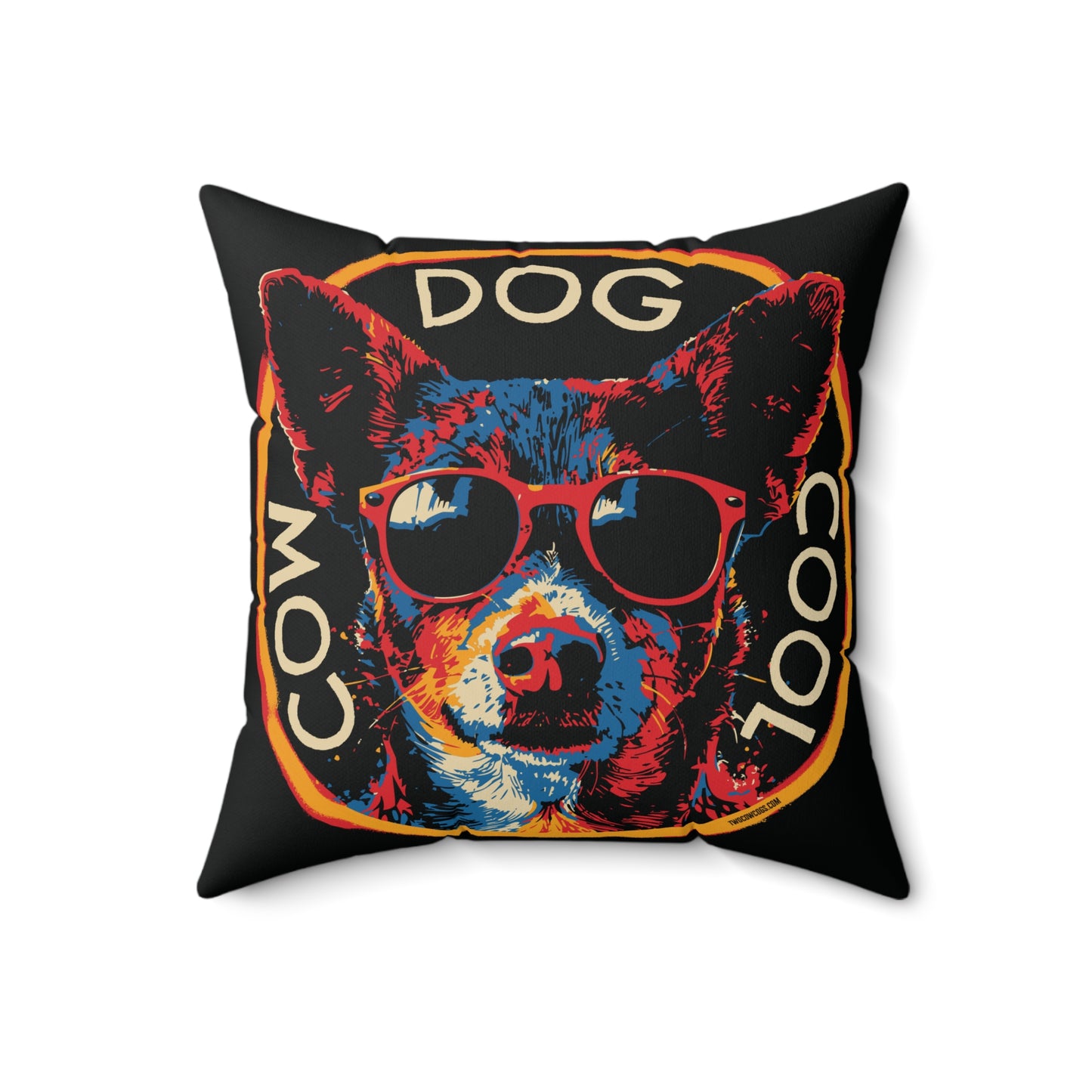 Square Pillow Cool Dog Design
