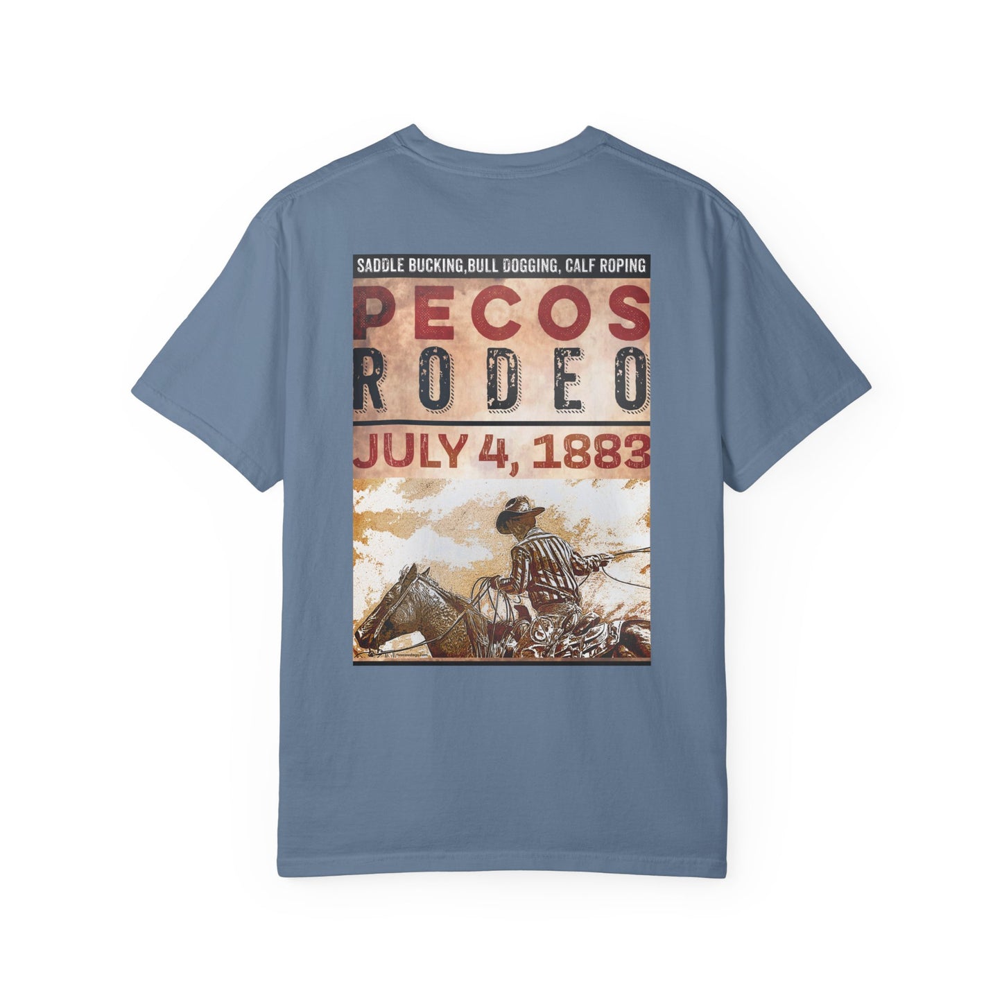 Vintage Pecos Rodeo 1883, front and back design
