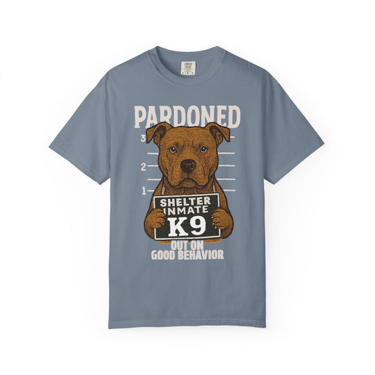 Pit Bull Mugshot TShirt - PARDONED OUT ON GOOD BEHAVIOR