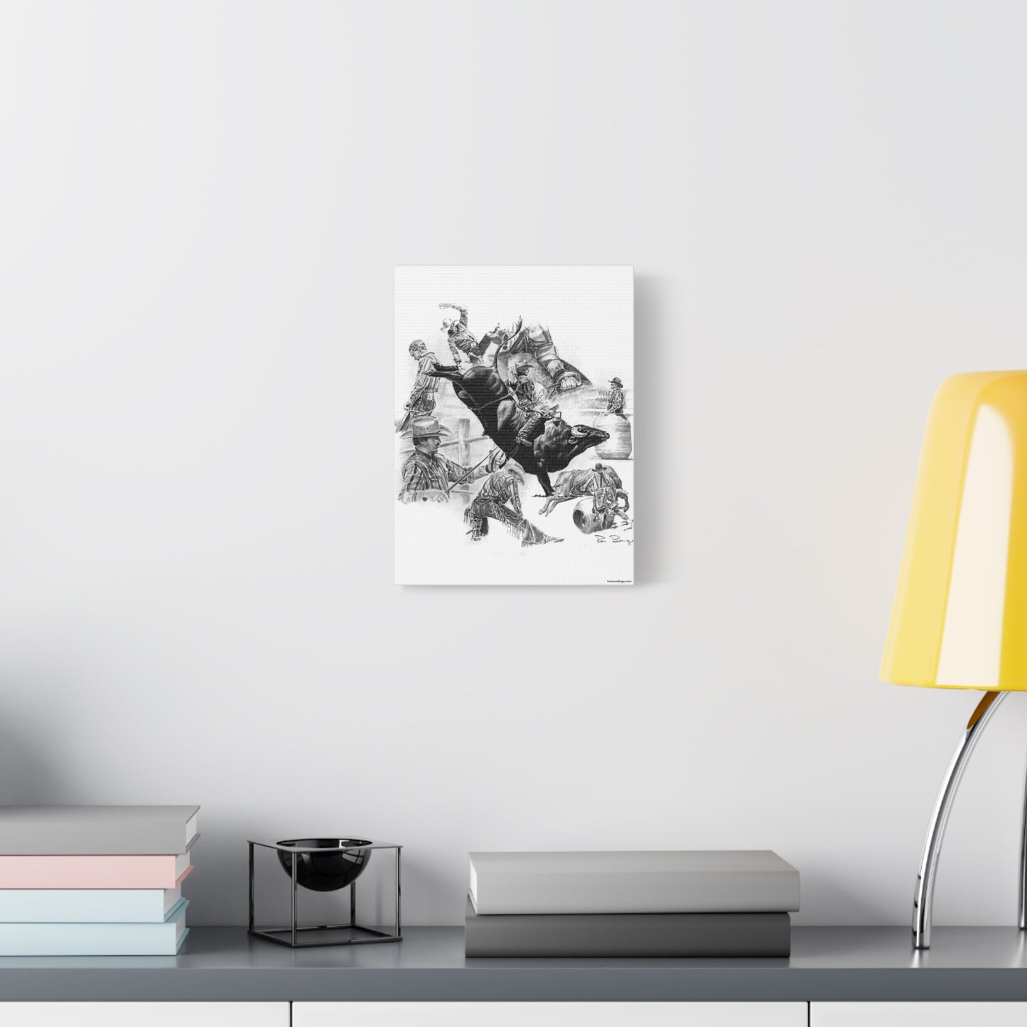 Bull Riding Collage, Stretched Canvas