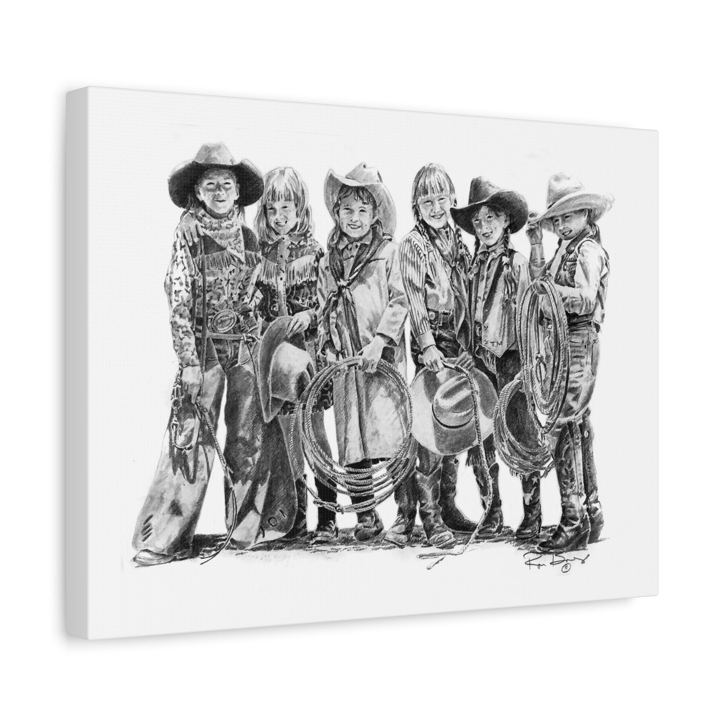 The Cowgirls Stretched Canvas Print