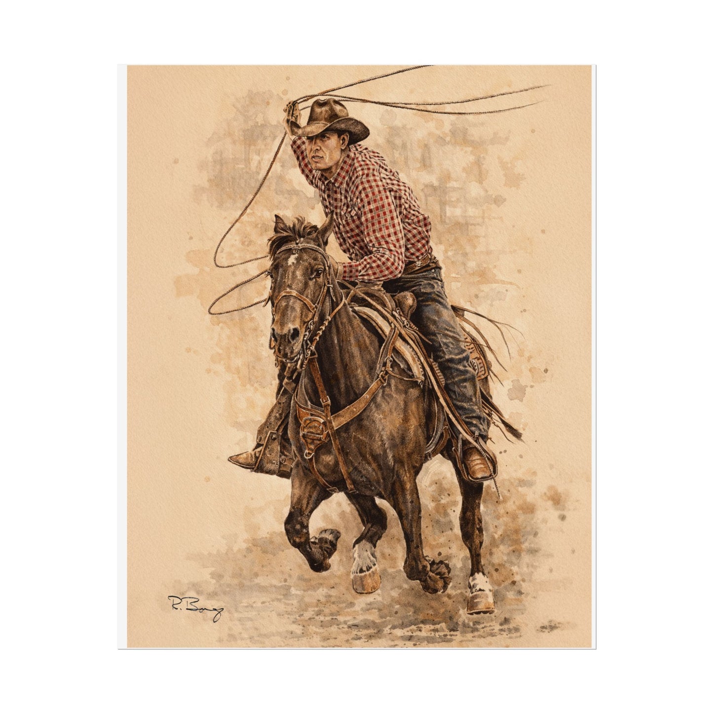 Roper Shirt Rolled Print — Western Rodeo Wall Art