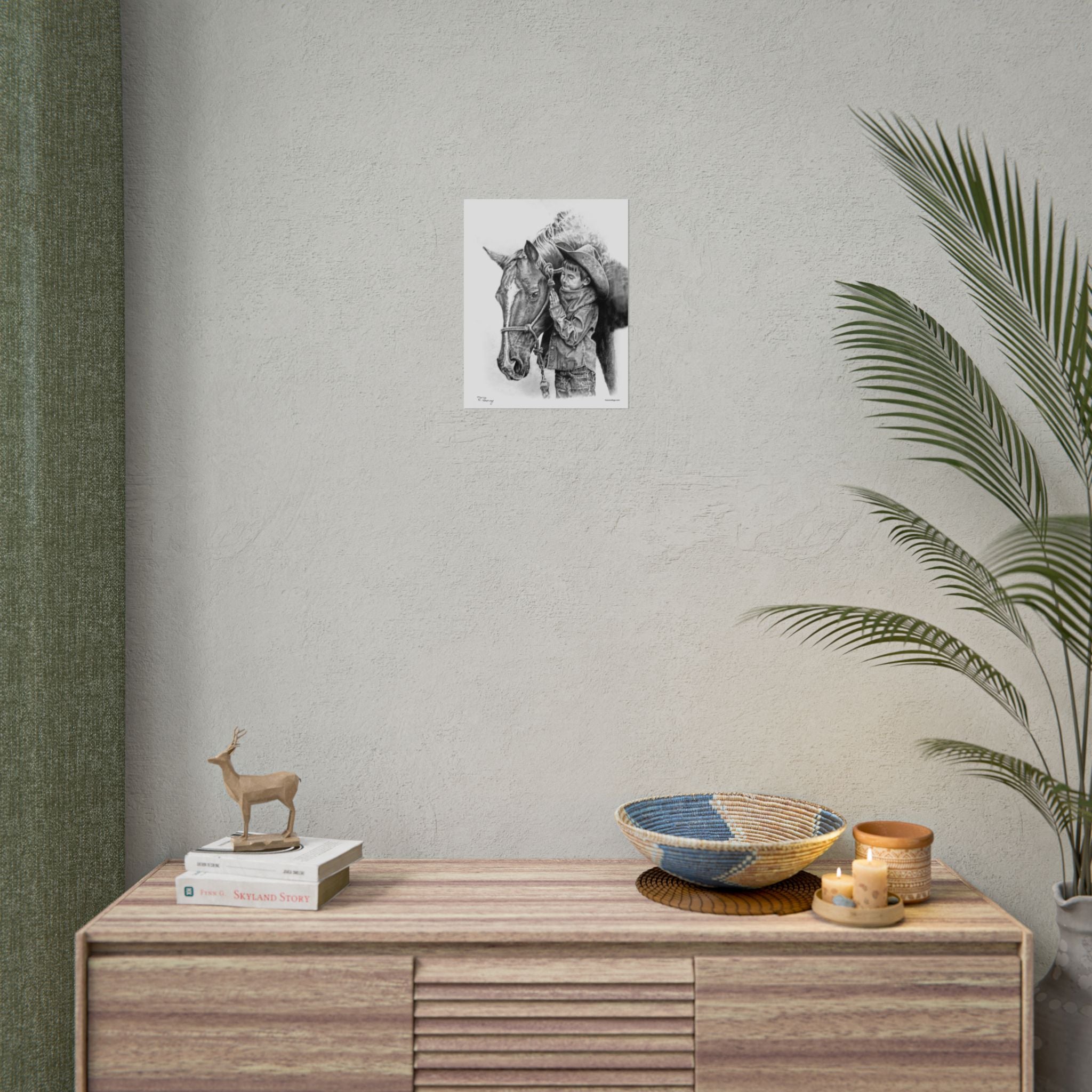 Little Cowhand & His Trusty Steed Wall Print