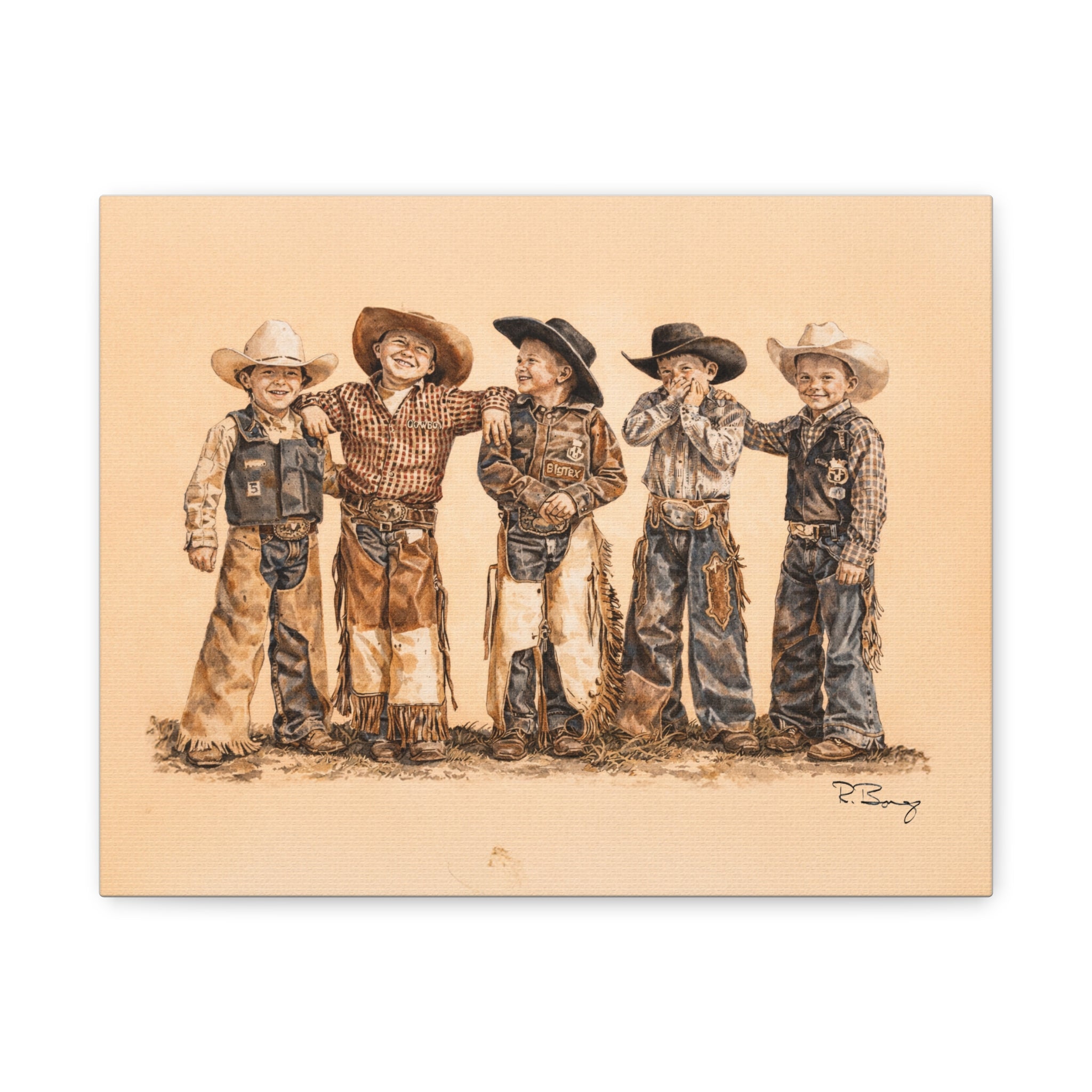Mutton Busters Stretched Canvas Print