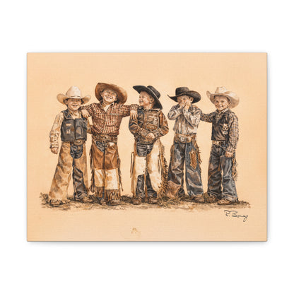 Mutton Busters Stretched Canvas Print