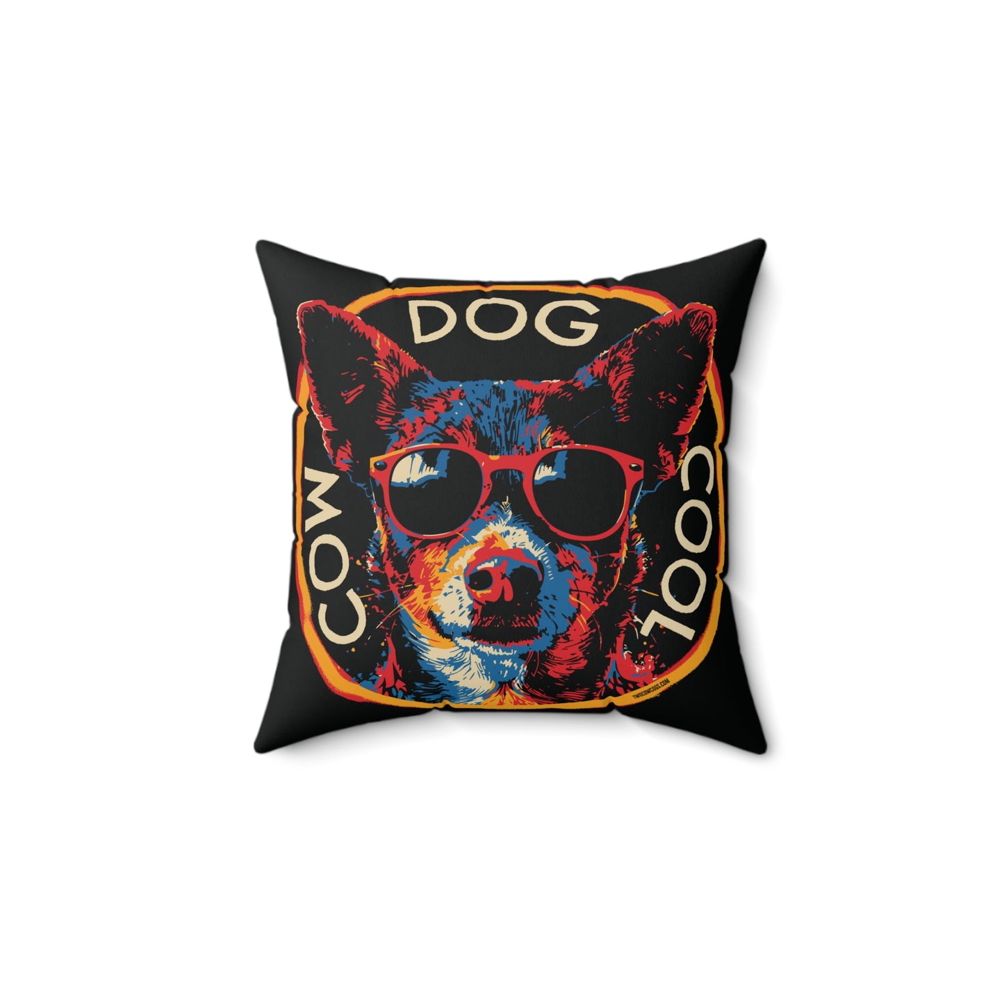 Square Pillow Cool Dog Design