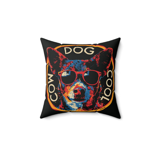 Square Pillow Cool Dog Design