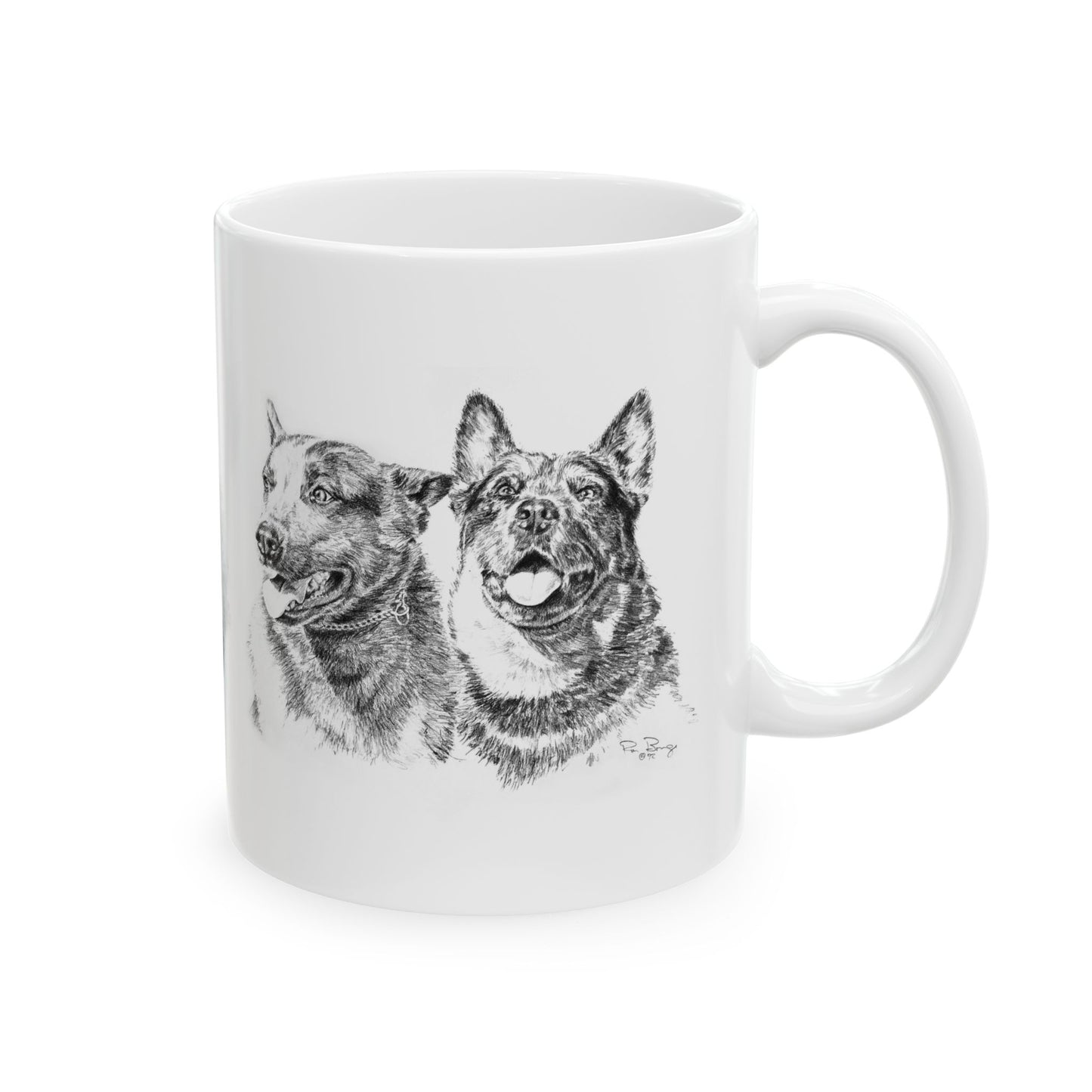 Two Cow Dogs Ceramic Mug 11oz
