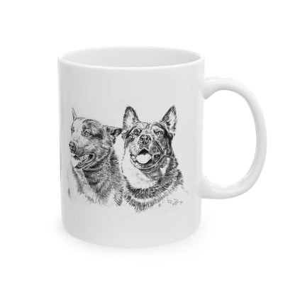 Two Cow Dogs Ceramic Mug 11oz
