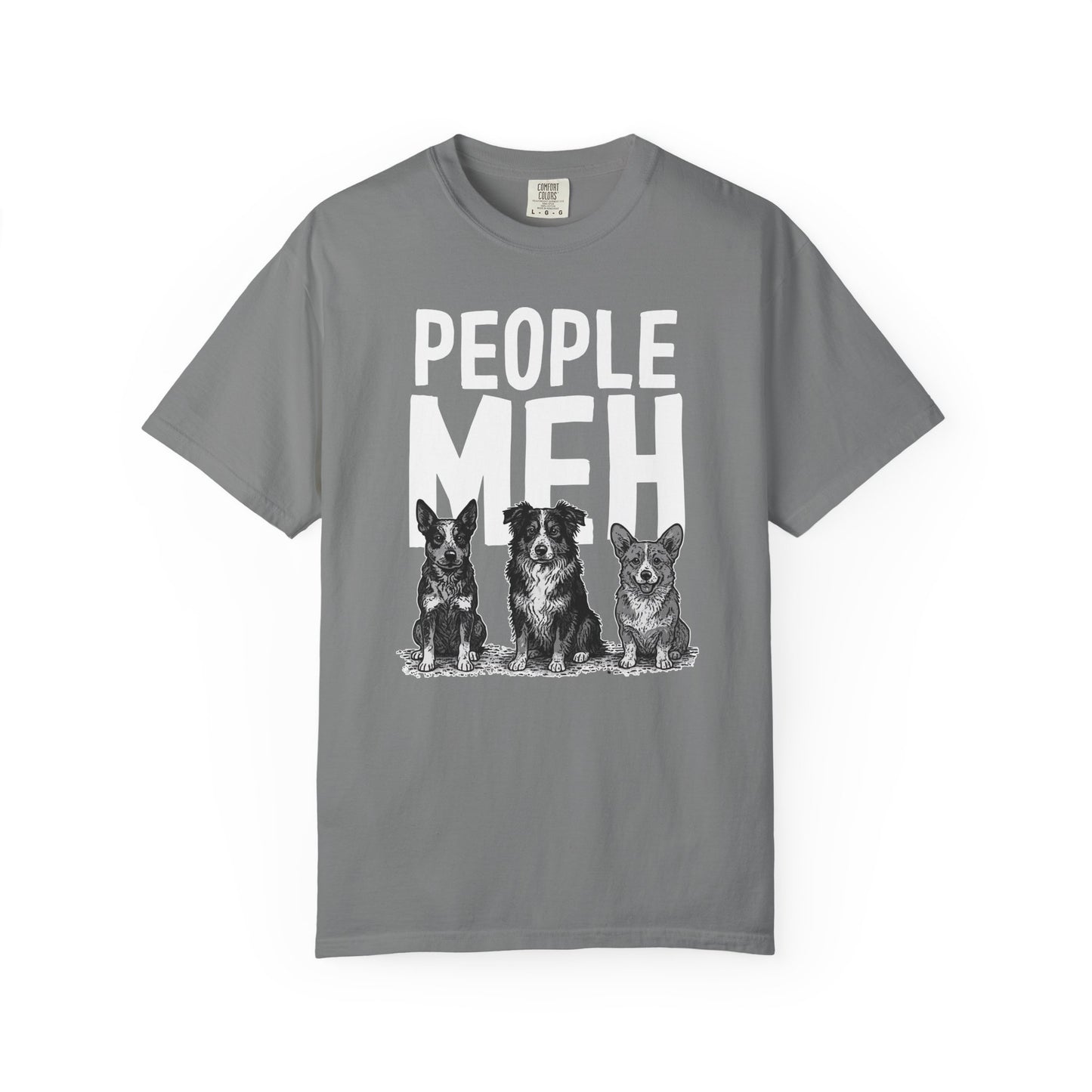 People? Meh T-shirt | Cowdog Illustration, Dog Lover Tee