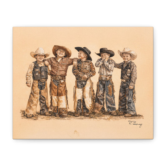 Mutton Busters Stretched Canvas Print