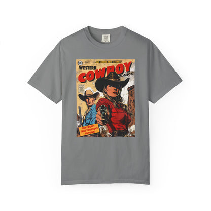 Western Comic Book T-Shirt - Ruby Don't Take Your Love to Town