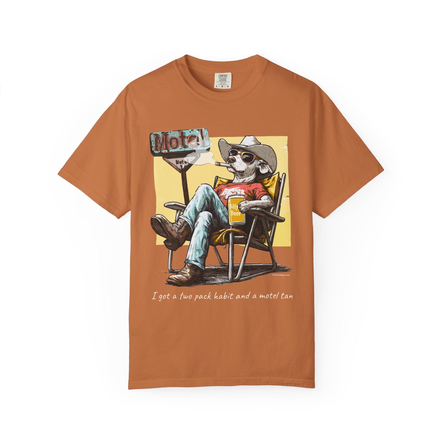 Two Pack Habit and a Motel Tan Tee Shirt