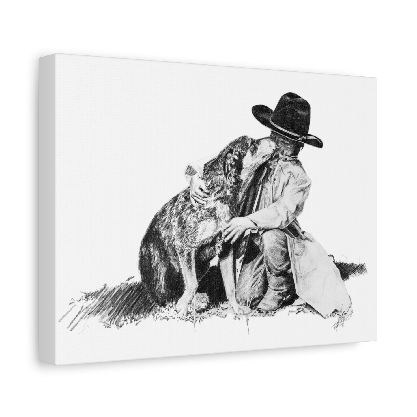 Justin's Heeler Stretched Canvas