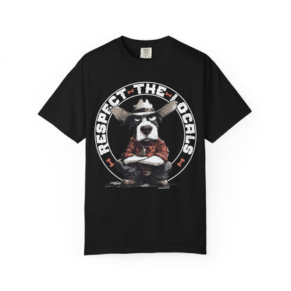 Respect the Locals T-shirt with Cowdog Design
