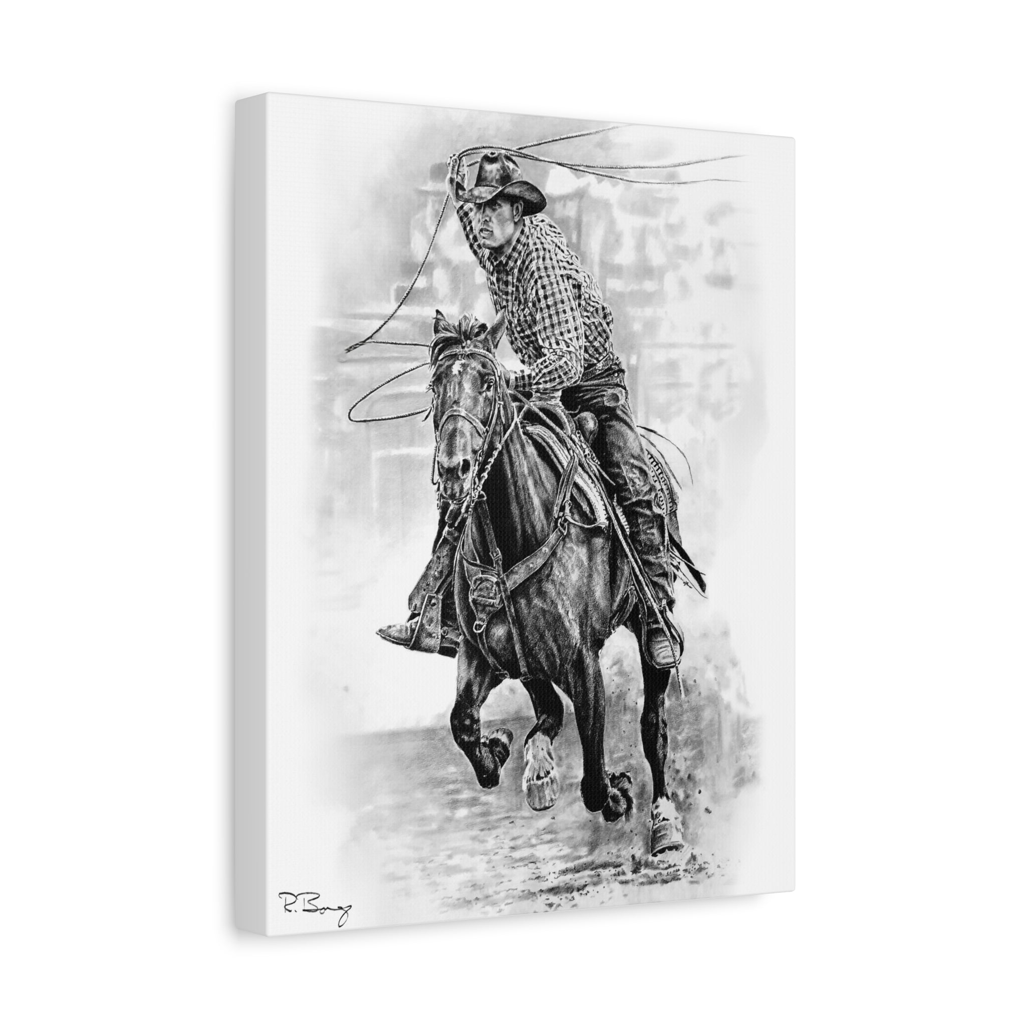 Ranch Roper 2, Custom Stretched Canvas