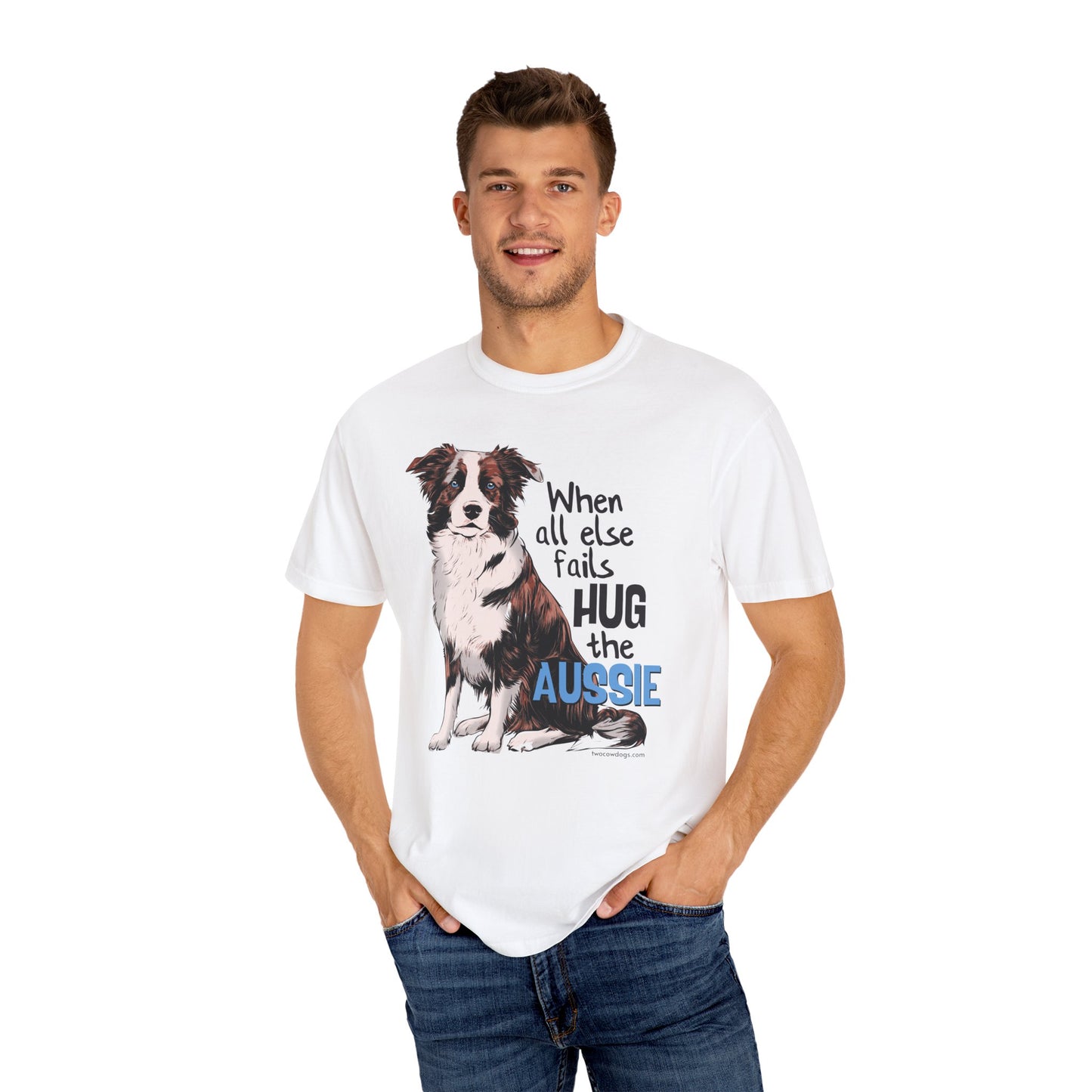 Australian Shepherd, Aussie Hug Unisex T-shirt