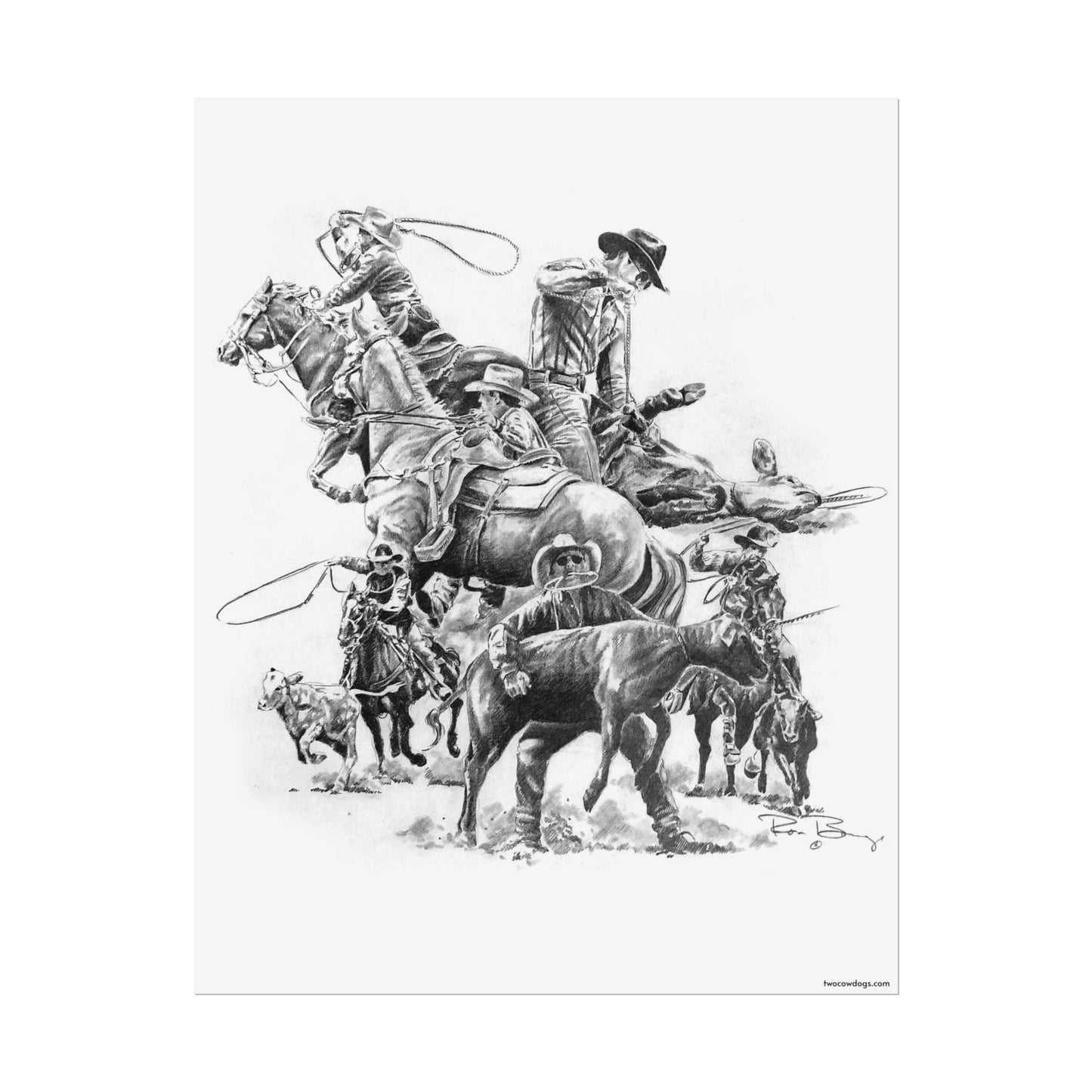 Roping Collage, Custom Print