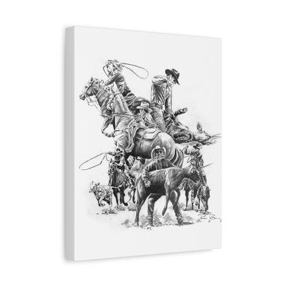 Roping Collage, Custom Stretched Canvas