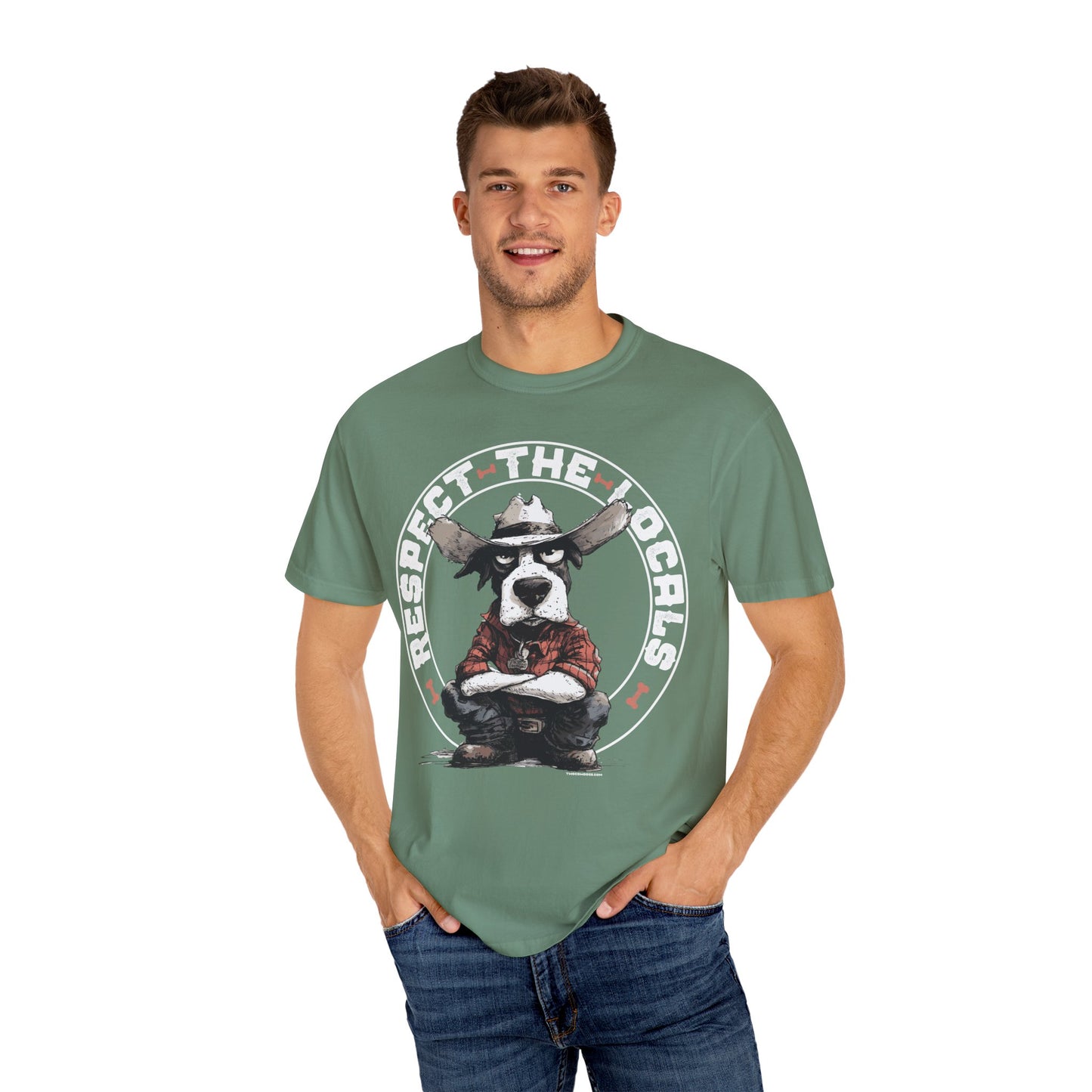 Respect the Locals T-shirt with Cowdog Design
