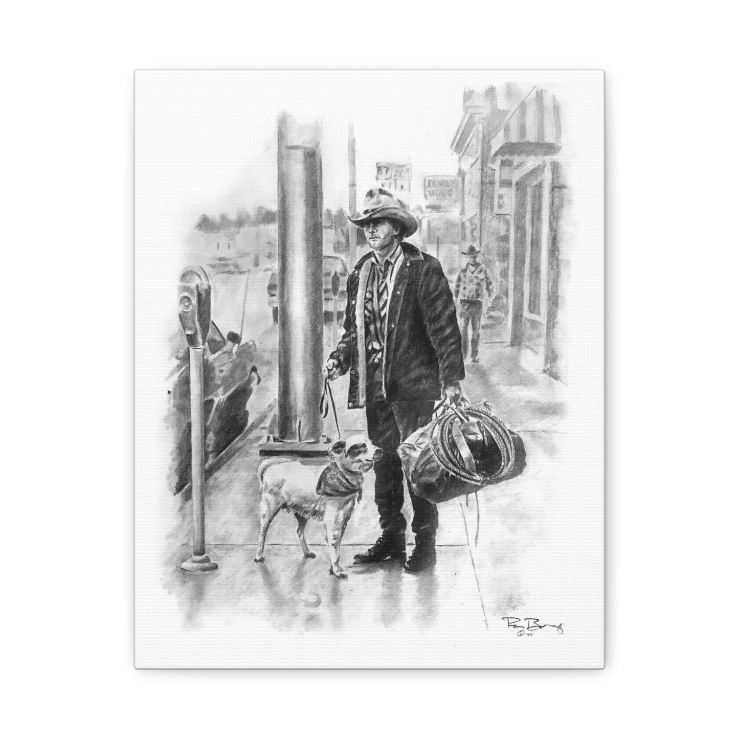 Montana Cowboy, Lewistown, Custom Stretched Canvas