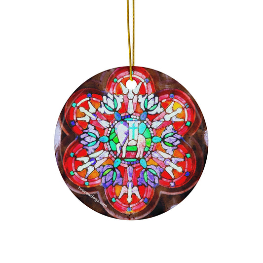 Stained Glass Ceramic Christmas Ornament