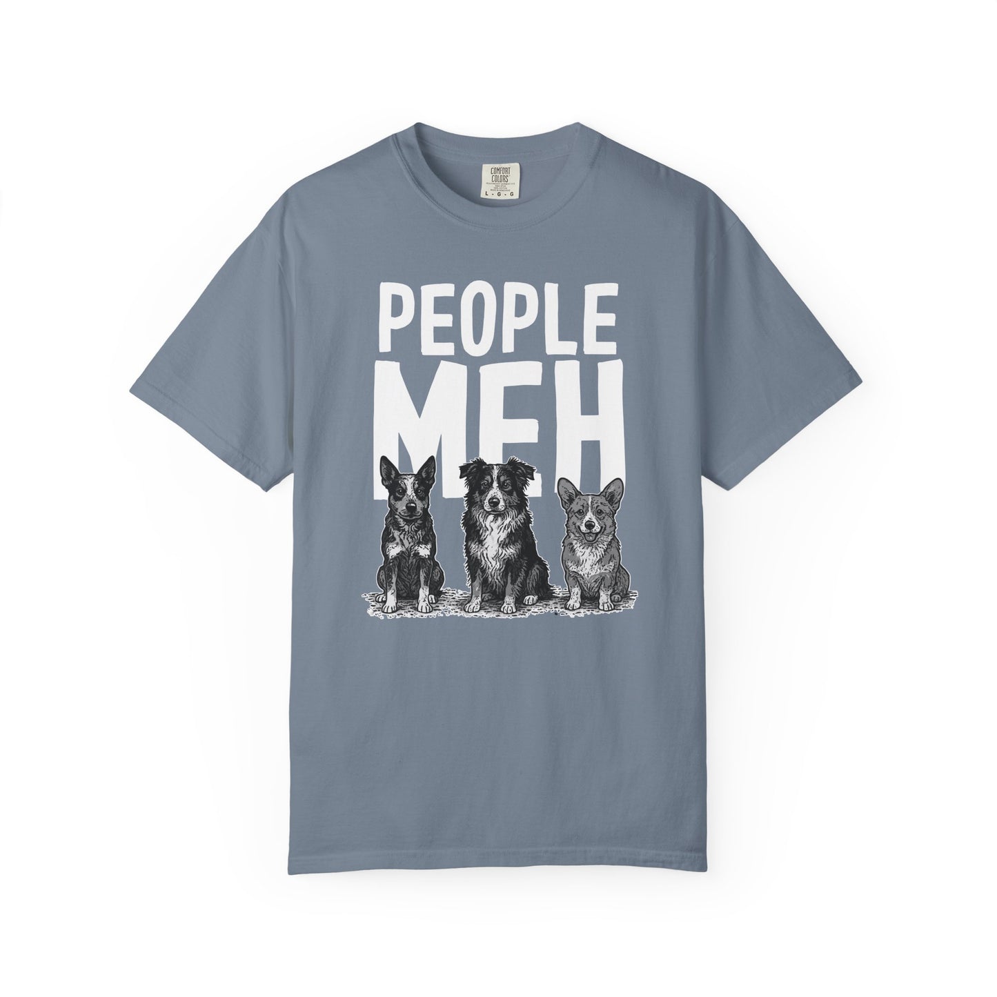 People? Meh T-shirt | Cowdog Illustration, Dog Lover Tee
