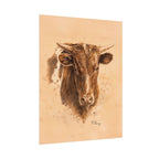 West Texas Steer Print — Sepia Watercolor Ranch Print