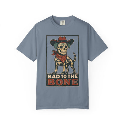 Copy of Bad to the Bone – Cowboy Skeleton Dog Tee