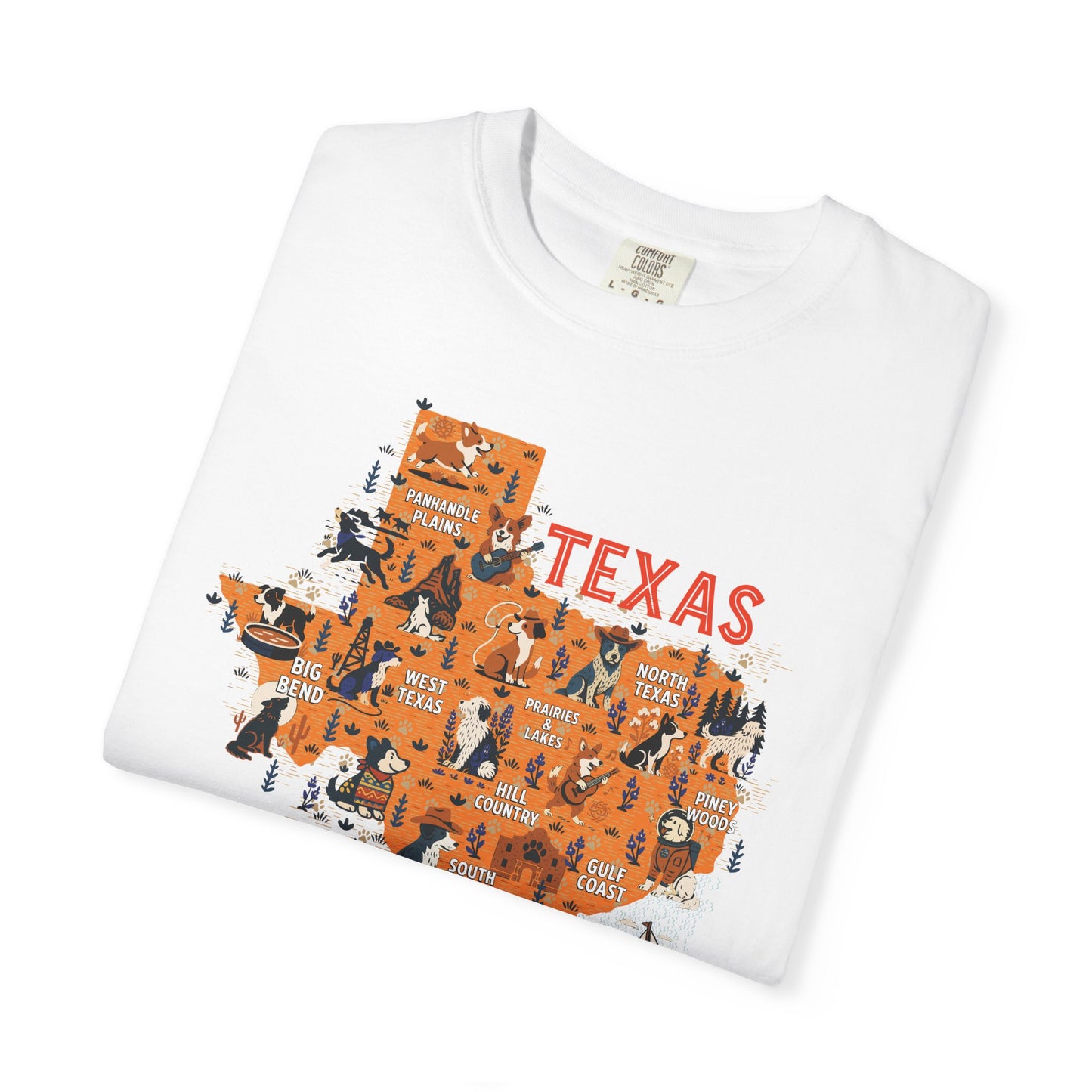 Texas Cowdog Country Map Tee