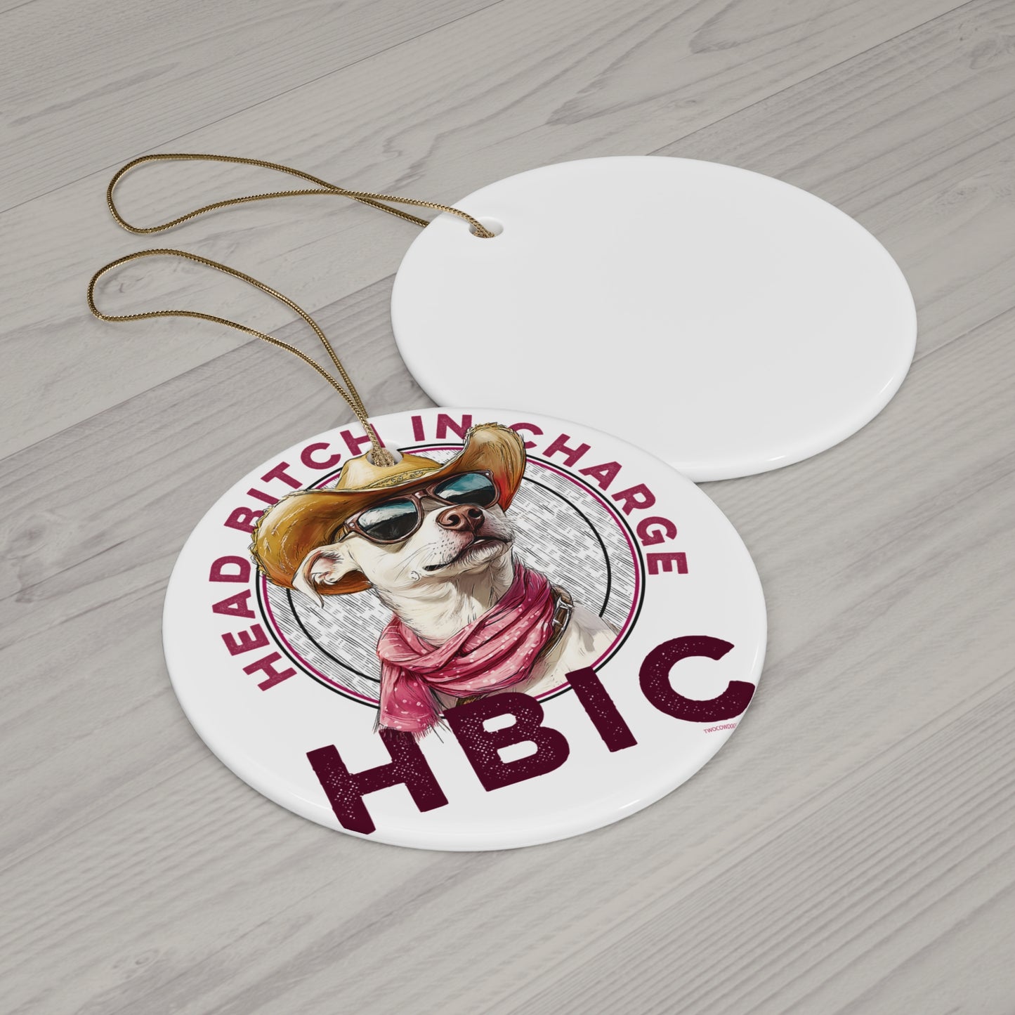 HBIC Head Bitch in Charge, Dog Ornament