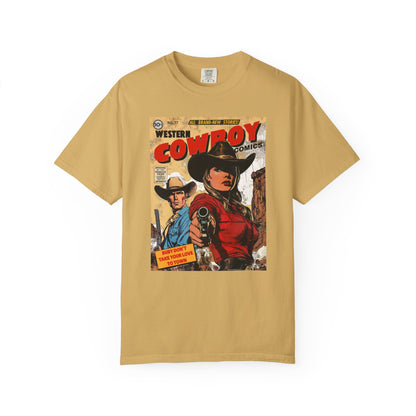 Western Comic Book T-Shirt - Ruby Don't Take Your Love to Town