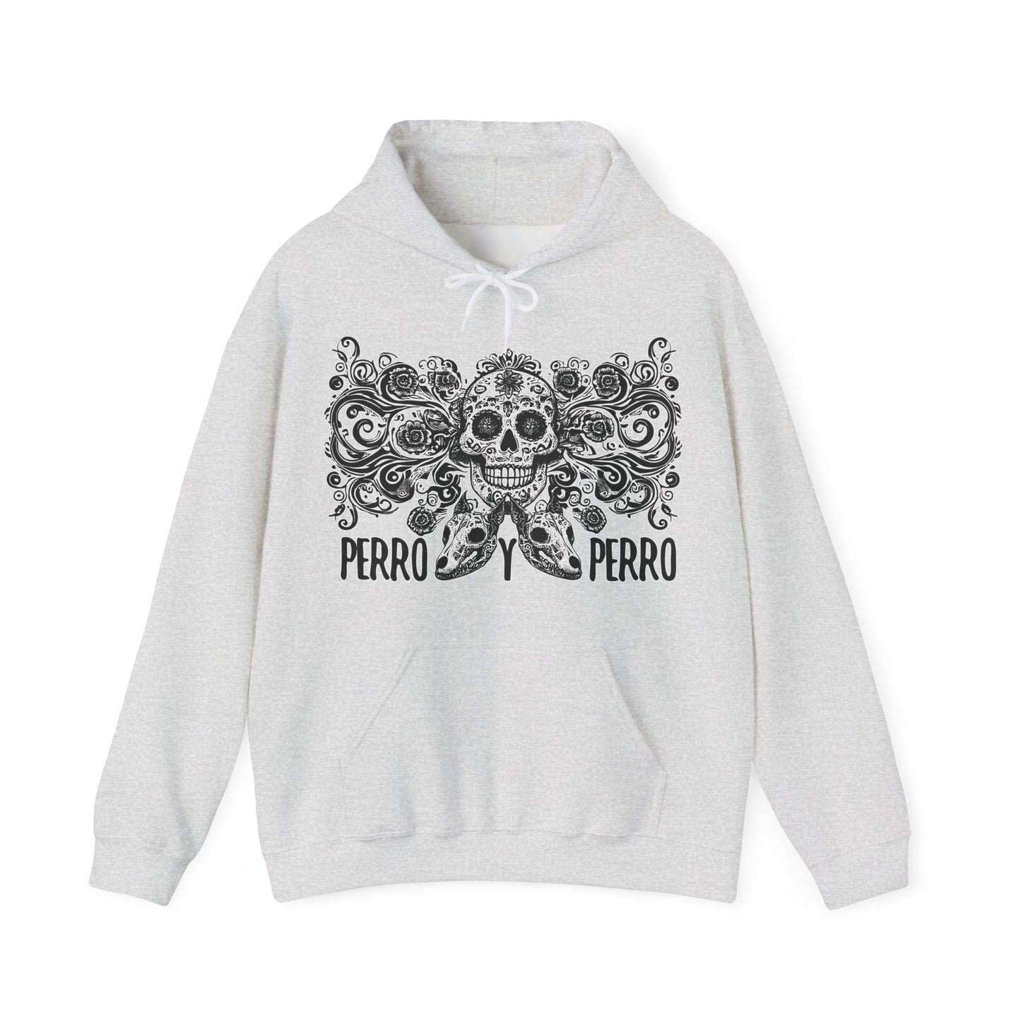 Perro y Perro Calavera Hoodie — Sugar Skull Dog Graphic Hoodie