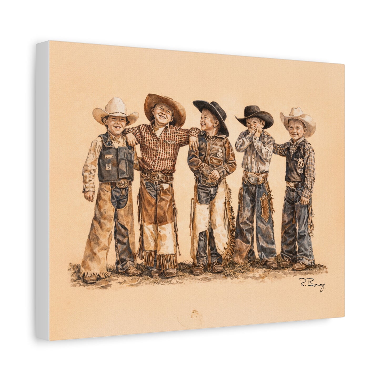 Mutton Busters Stretched Canvas Print