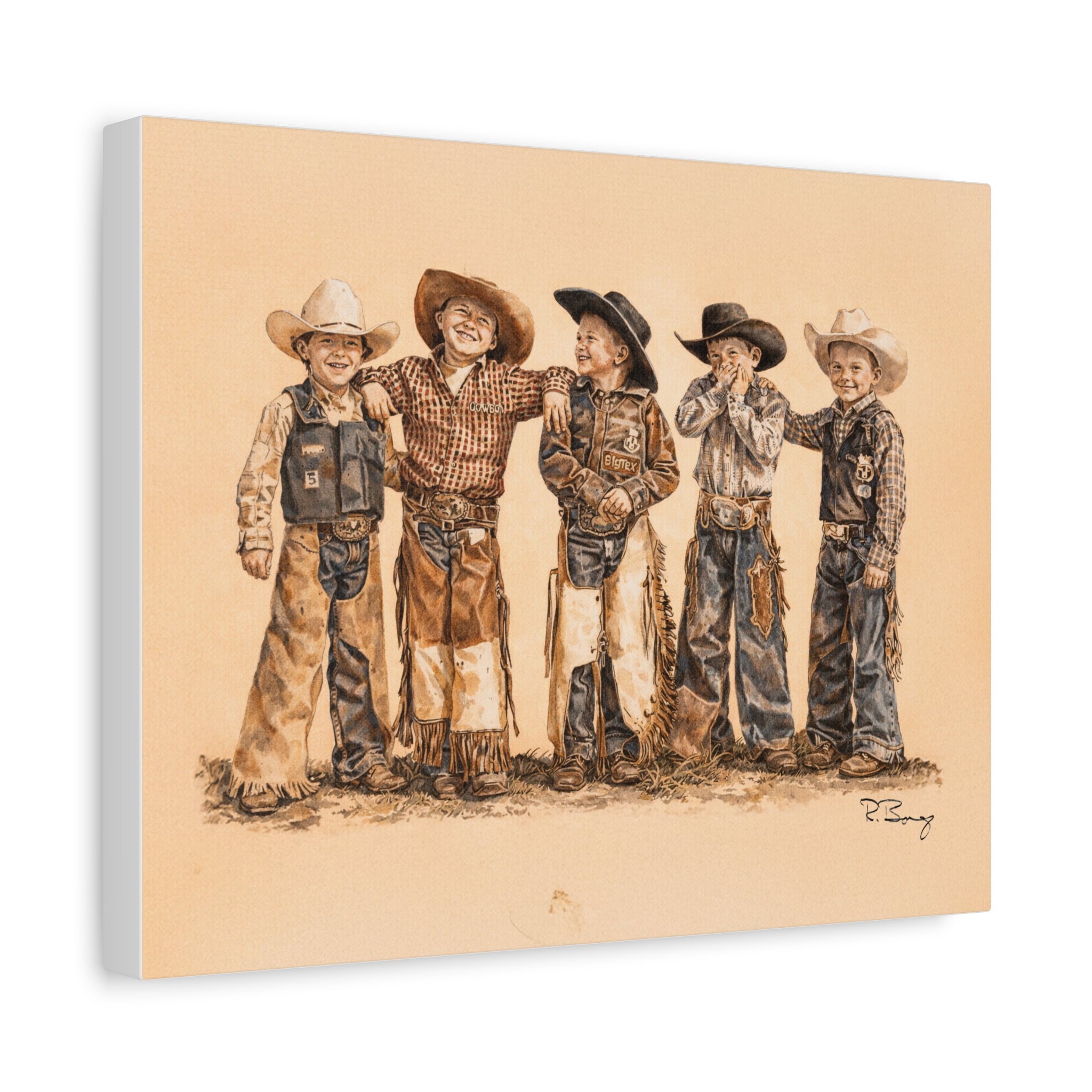 Mutton Busters Stretched Canvas Print