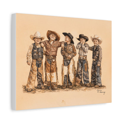 Mutton Busters Stretched Canvas Print