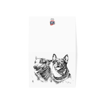 Two Cow Dogs Blank Notecards