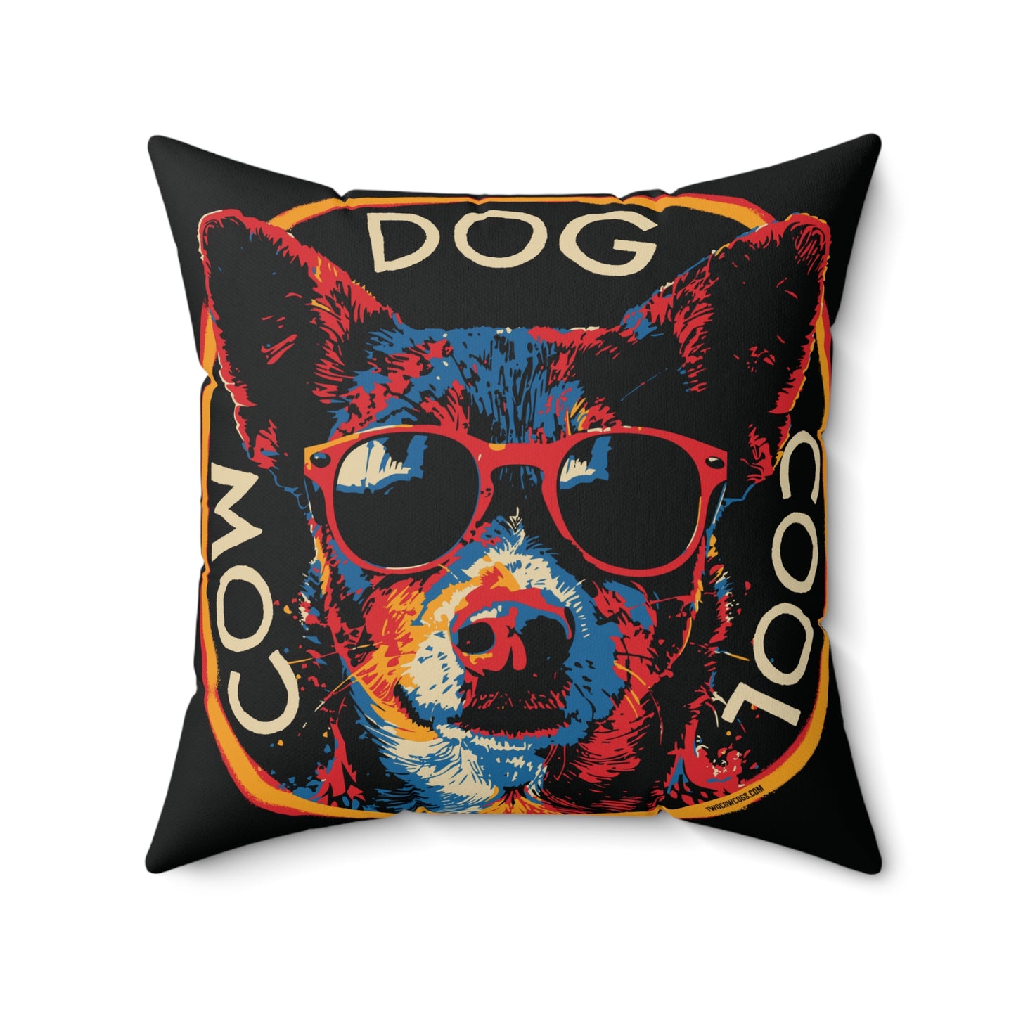 Square Pillow Cool Dog Design