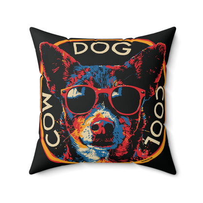 Square Pillow Cool Dog Design