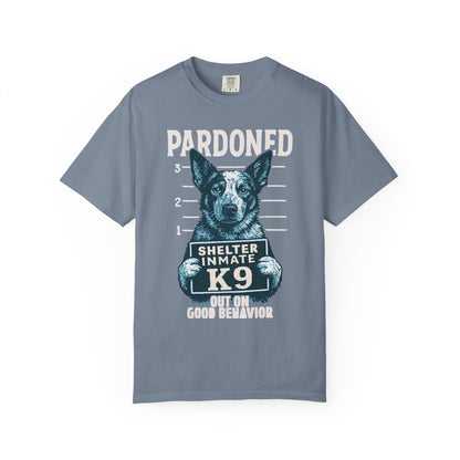 Heeler Mugshot TShirt - PARDONED OUT ON GOOD BEHAVIOR