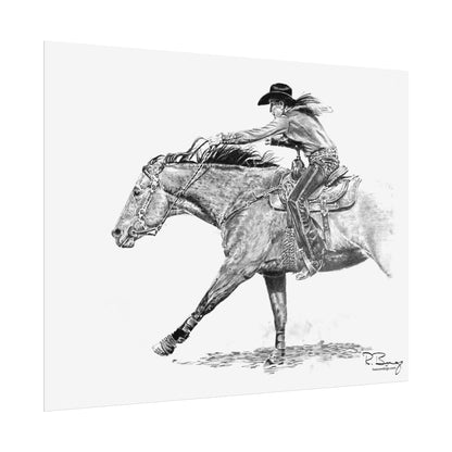 Sprinting Home Barrel Racer Custom Print