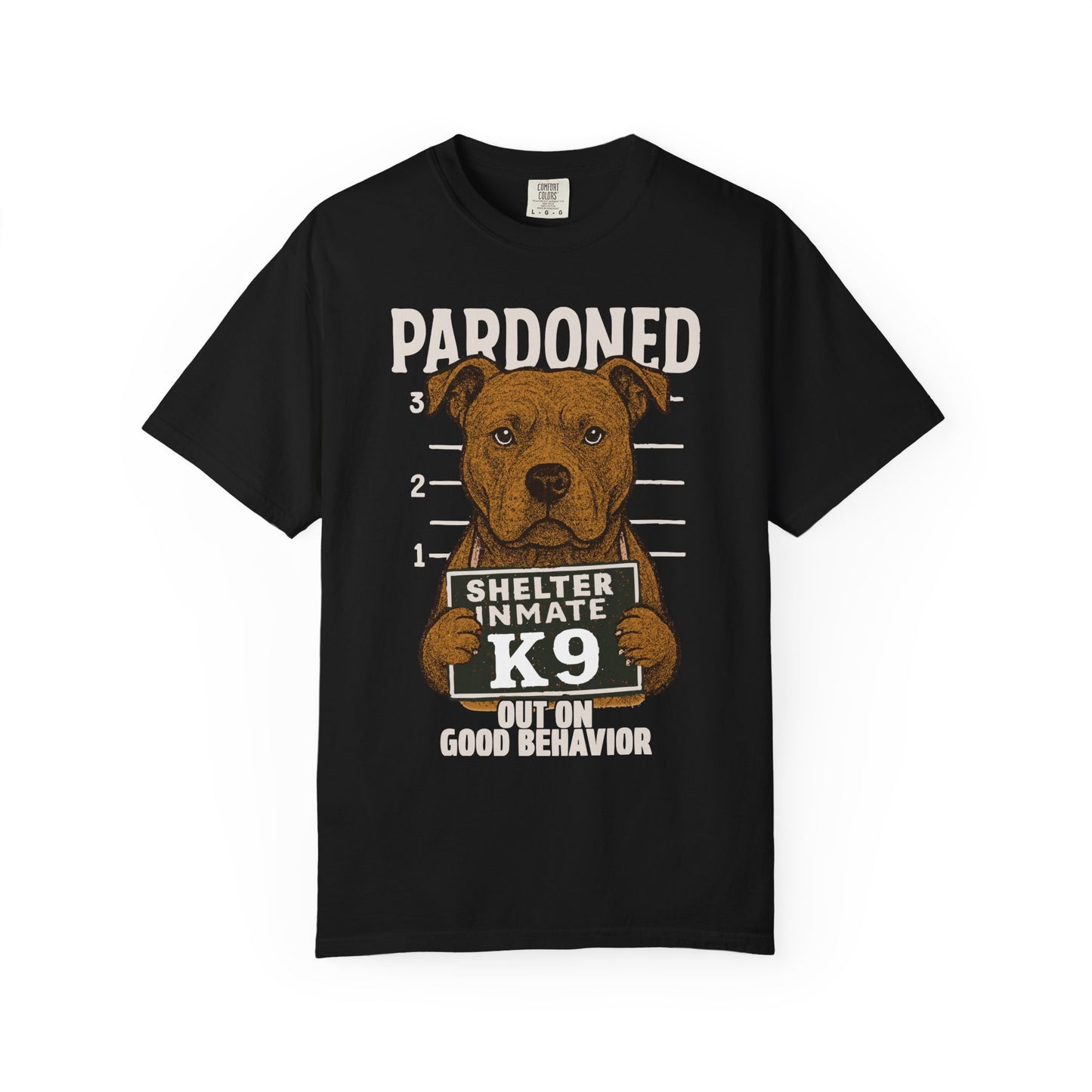 Pit Bull Mugshot TShirt - PARDONED OUT ON GOOD BEHAVIOR