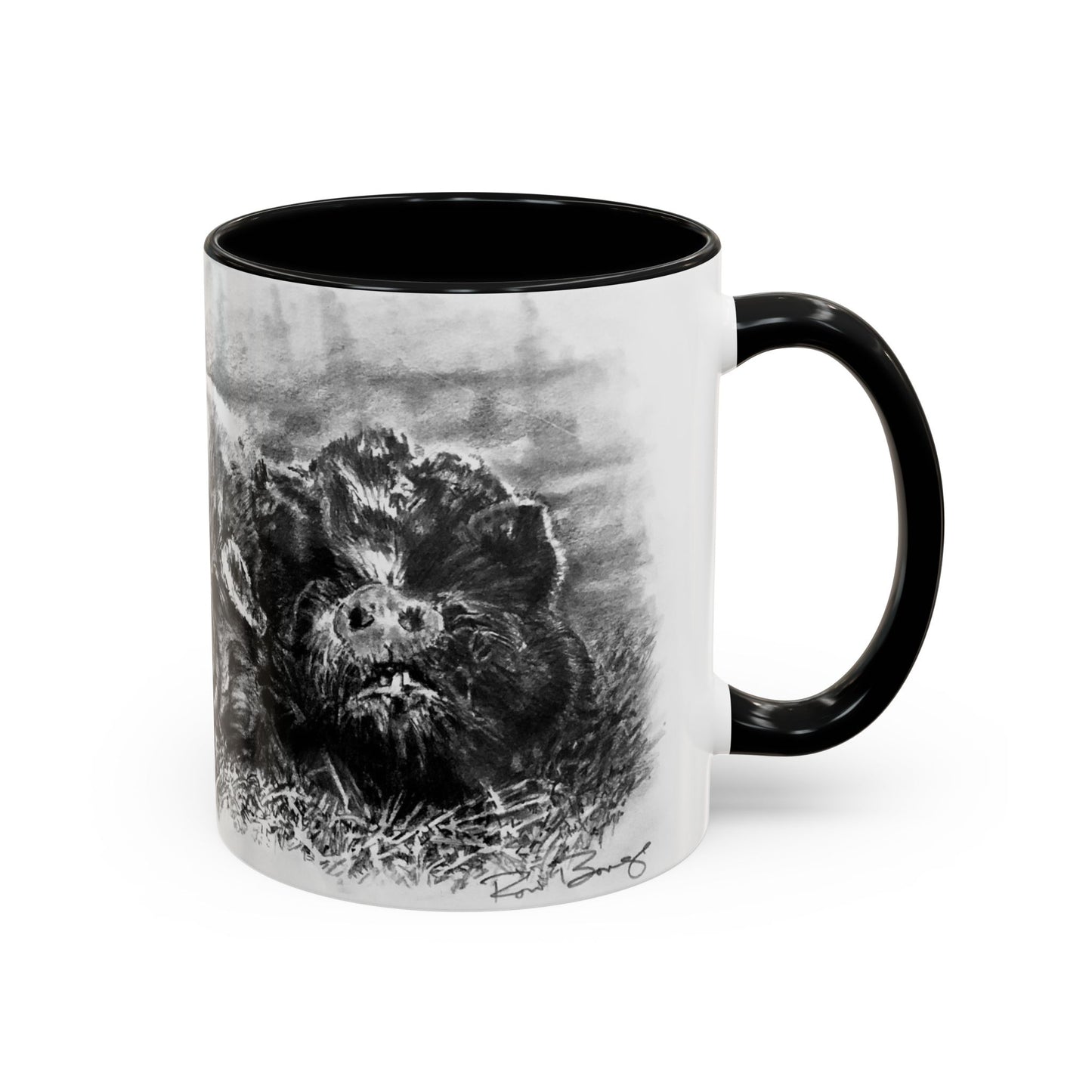 Cozy Trio Pigs Coffee Mug — Hand-Drawn Barnyard Portrait (11/15oz)