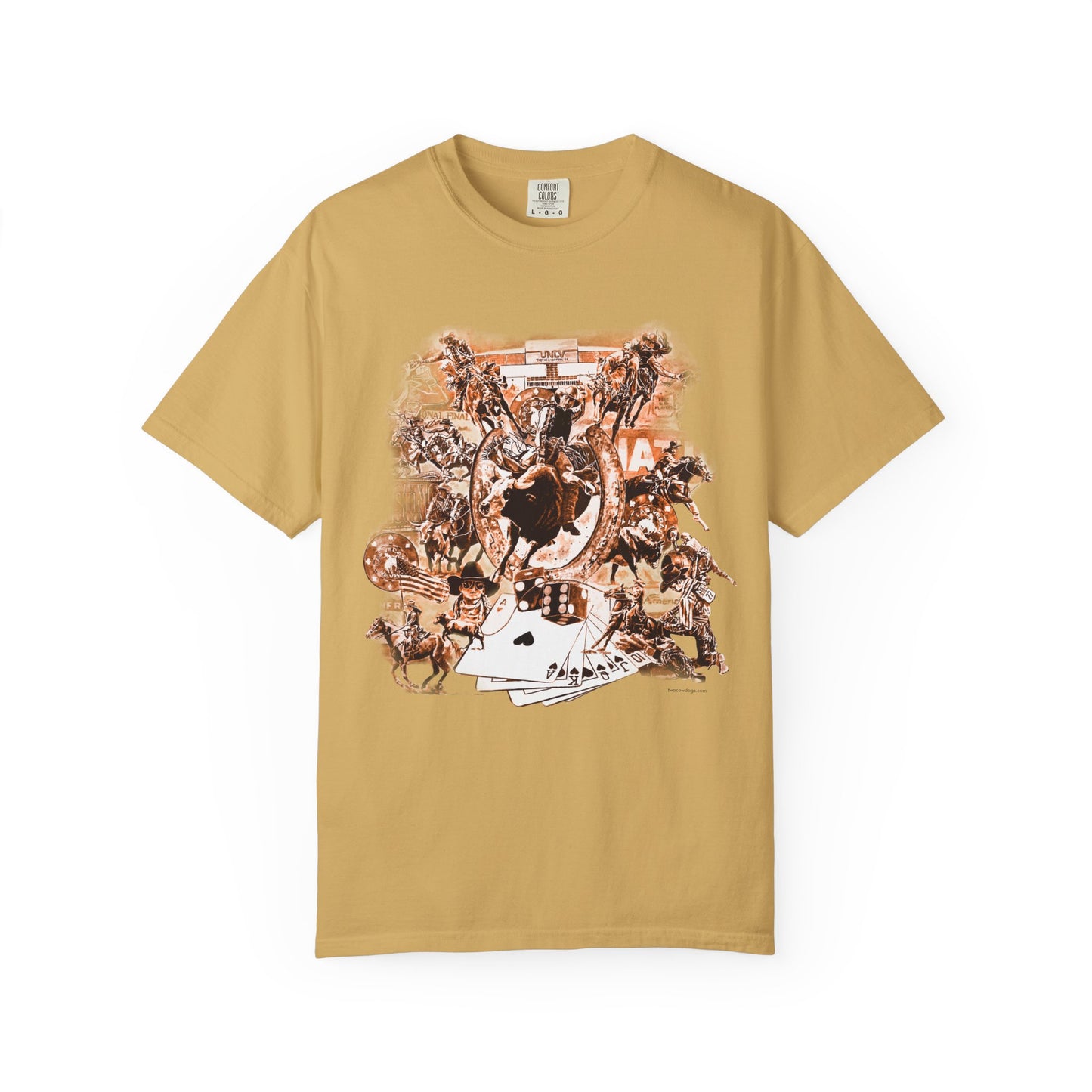 Vegas Rodeo Collage Garment Dyed T-Shirt