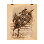 Bronc Ride Fine Art Print — Rodeo Cowboy Watercolor Print