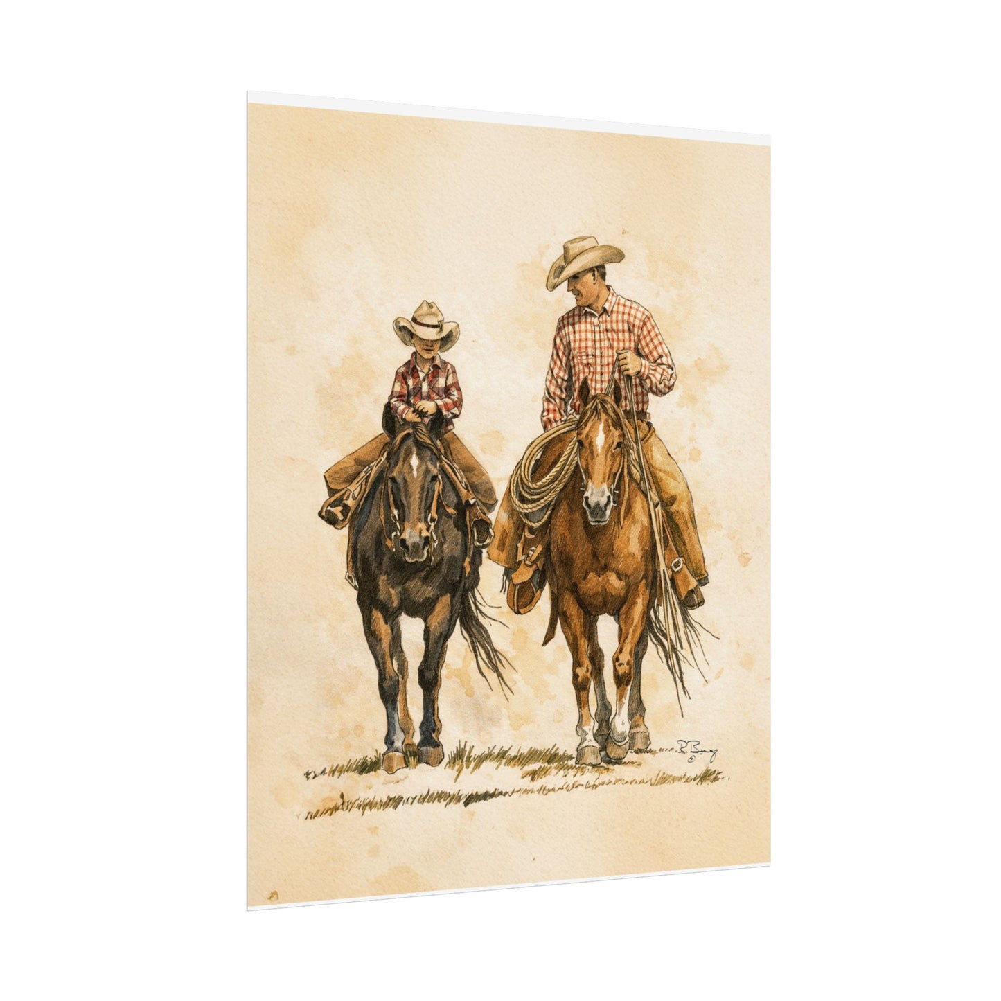 Father and Son Archival Print Poster