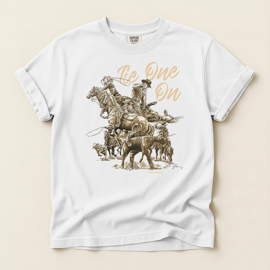Rodeo Calf Roping, Tie-Down T-Shirt
