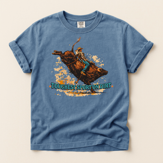 Toughest Sport on Dirt Western T-Shirt — Bull Rider