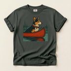 Corgi in Red Canoe T-Shirt