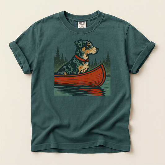 Catahoula in a Red Canoe T-Shirt